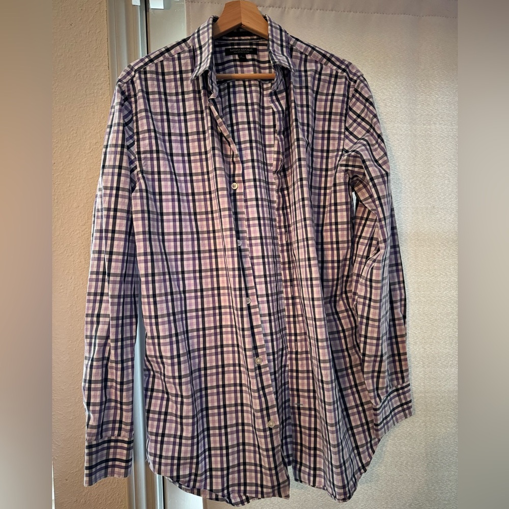 Plaid banana republic button down shirt